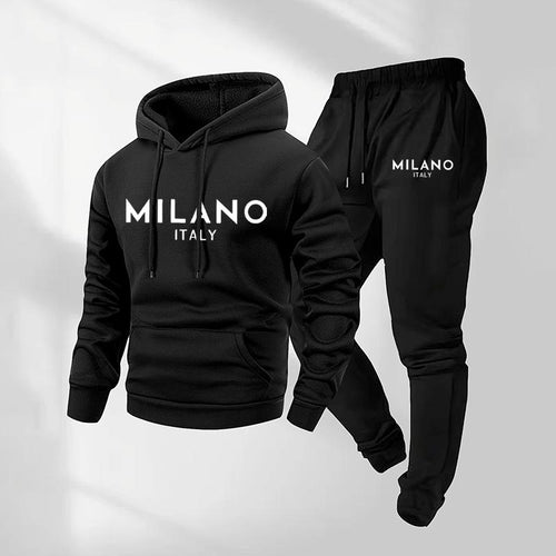 Men's Milano Printed Hoodie and Drawstring Sweatpants Set