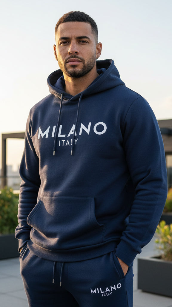 Men's Milano Printed Hoodie and Drawstring Sweatpants Set